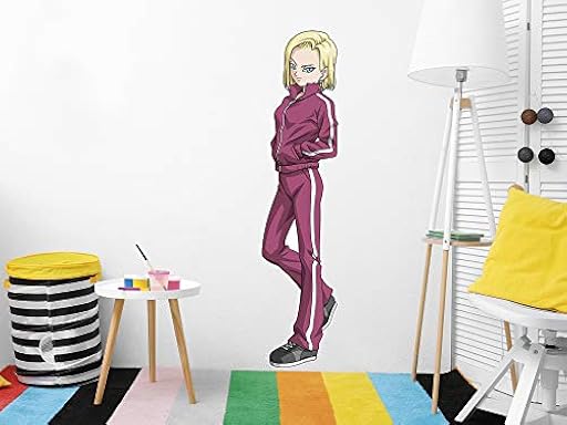 Vinilo de Pared Tamaño Real Dragon Ball Super Androide 18 Producto Oficial | 26x110 cm |Vinilo para Paredes | Producto Original | Vinilo Adhesivo | Mural | Decoración Hogar | DBS | Ya disponible en tu tienda friki favorita! En mundofriki.es!