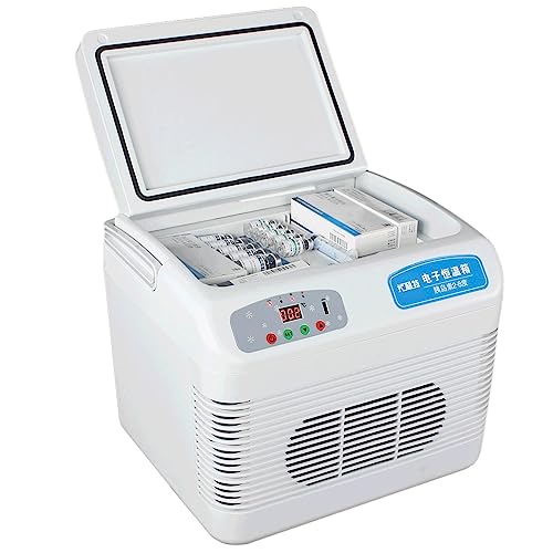 GHBSDNEPP Nevera de insulina portátil de 12 litros, nevera eléctrica que puede mantener frescas, 2-8 medicamentos para la diabetes aislados, para almacenamiento de medicamentos en el coche, viajes