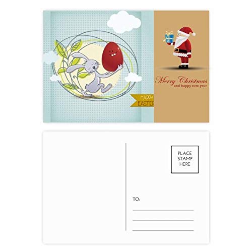 Cartes postales Happy Easter Festival lot de 20 avec motif feuilles de Père Noël pour fêtes