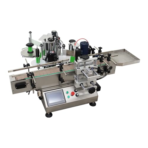BEILOCKERY Automatic Labeling Machine with Code Printer Round Bottle High Speed Automatic Label Applicator with Conveyor and Receiving Tray Bottle Diameter 0.78-4.72inch 110V