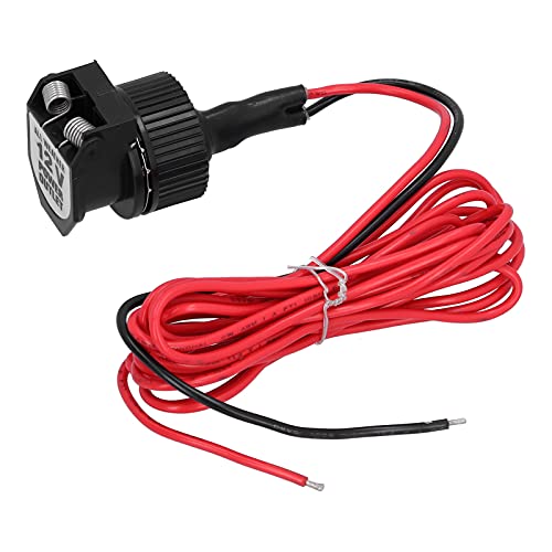 YUYTE Adapter Gniazda Samochodowego 12V z osłoną SprężynyUniwersalny Pasuje do Motocykli, łodzi i Pojazdów, długość 3,6 M