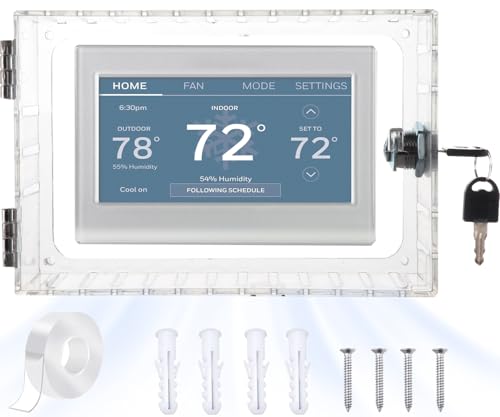 Thermostat Lock Box Thermostat Cover Large Thermostat Lock Box with Key Universal Thermostat Cover with Lock AC Lock Box Cover Fits Thermostats 4.72 H x 6.3 W or Smaller