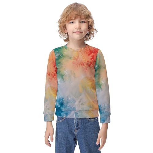 Tie Dye RainbowChildren's Casual Pullover Sweatshirt Loose Fit8-10Y