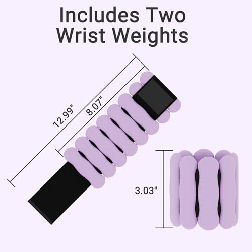 Image of Ankle & Wrist Weights for Women Men, Set of 2, 1 lb /2 lb Each | Adjustable Arm & Leg Weights, Soft Silicone Weighted Bracelet For Pilates Yoga Dance Walking Running Swimming Weight Loss