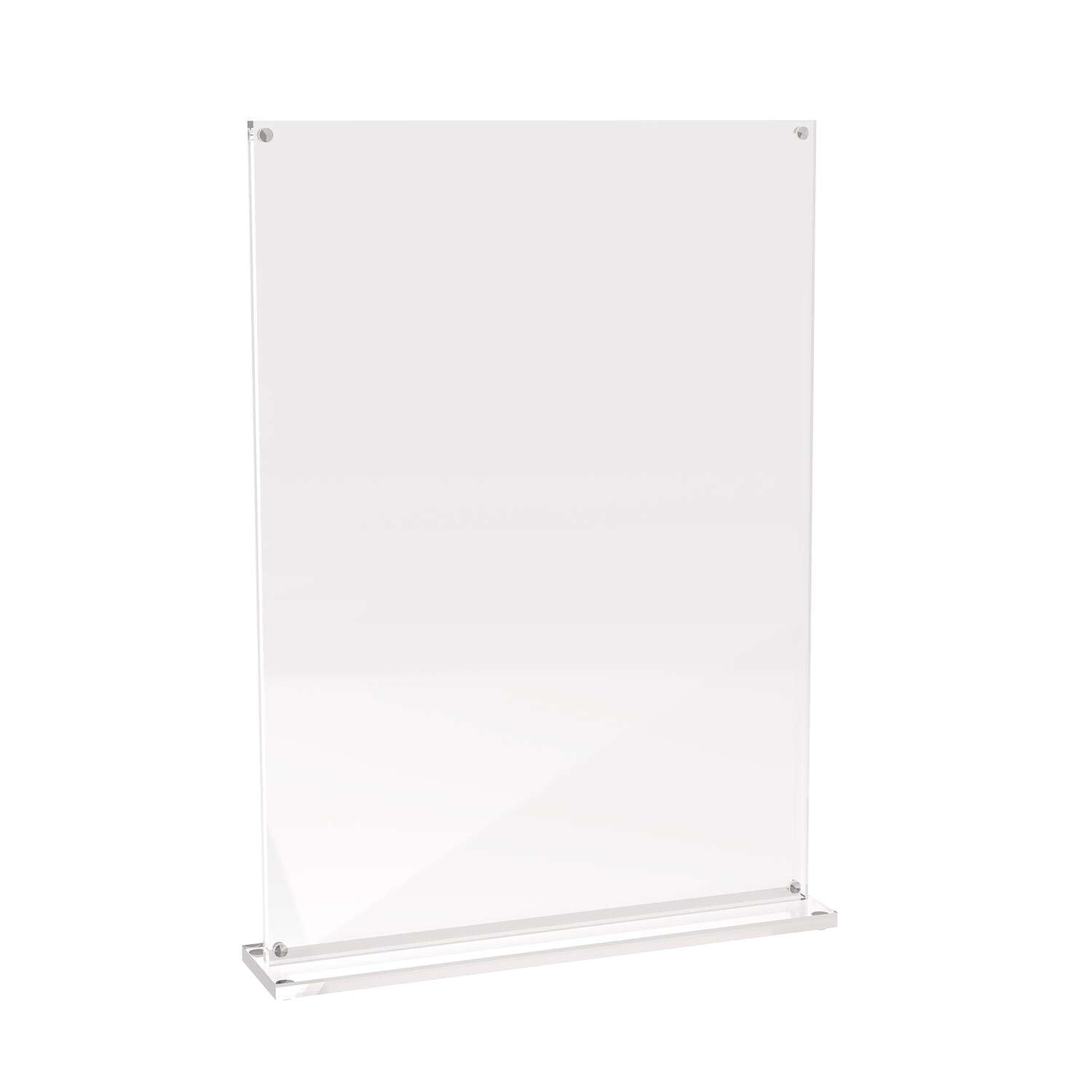MAUL MAULvision A4 Table Stand, Modern Acrylic Stand in Practical A4 Format, Stable T-Shape, Acrylic Stand for Pictures, Menus, Place Cards, Transparent