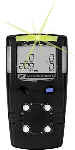 Image of BW Technologies MCXL-XWHM-B-NA GasAlertMicroClip XL 4 Gas Detector, CO, H2S, LEL and O2, Black
