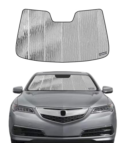Pigenius Windshield Sunshade for Acura TLX 2015-2020 (with Mirror Camera), Reversible Silver/Black