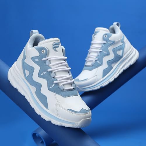 Image of FIELD CARE Casual Athletic Sneakers, Chunky Platform Design, Colour Block, Lace-up Hi-Top Gym Sports Shoes Shock Absorbing Cushioned Insole Stylish Sneakers