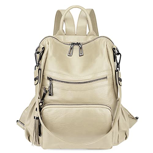 Image of Uromee Travel Backpack Purse for Women Vegan Leather Ladies Fashion Tassel Shoulder Bag Convertible