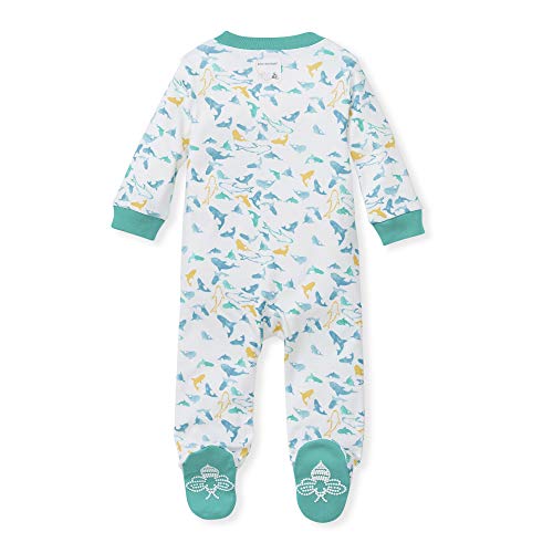 Image of Burt's Bees Baby unisex-baby Sleep & Play, Organic One-piece Romper-jumpsuit Pj, Zip Front Footed Pajama
