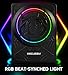 1200W RGB Subwoofer, Slim Underseat Car Subwoofer and Amp Package with RGB Beat-Synced Light, Individual Control for Low Pass/Gain/Boost Bass, Deep Bass Perfect for Truck/SUV/Jeep/MPV
