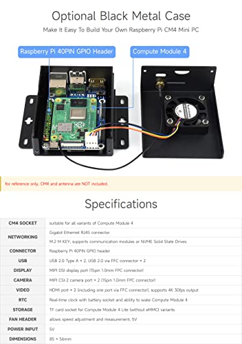 Raspberry Pi CM4 mini base board Waveshare pour évaluation et intégration - 6