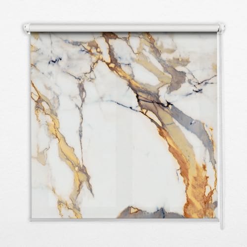 Store enrouleur perméable marbre 140x180cm sans perçage pour fenêtres