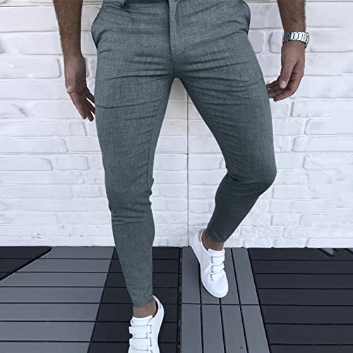Hommes Slim Fit Couleur Unie Pantalon Pantalon Fermeture éclair décontracté Mode Pantalon Long décontracté Sport Pantalon Mode Pantalon Gadget Homme Cher - Image 3