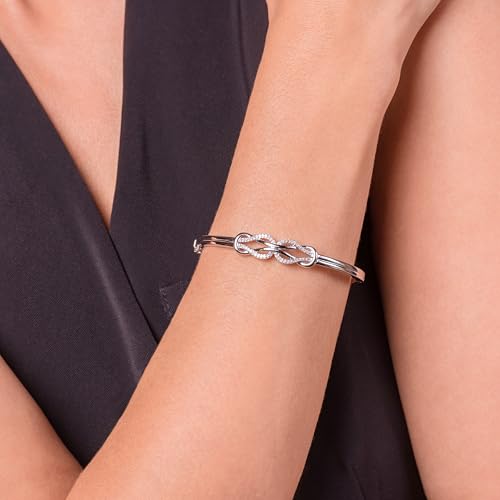 Amazon Essentials Sterling Silver Diamond Double Knot Bangle Bracelet (0.25 cttw, J Color, I3 Clarity) (previously Amazon Collection)2