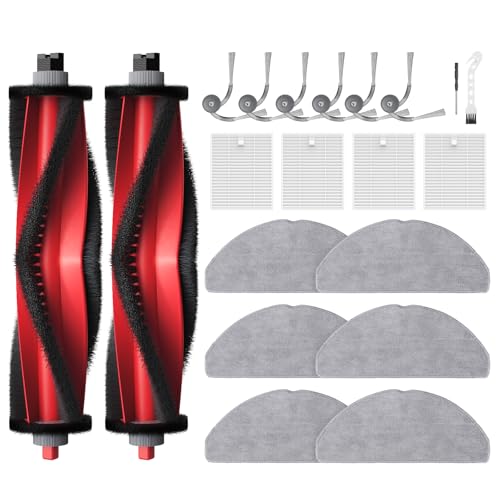 Replacement Parts Accessories Compatible with Roborock Q7 M5+/ Q7 M5/ Q7 L5/ Q7 L5+ Robot Vacuum Cleaner, 2 Roller Brushes, 6 Mop Pads, 6 Side Brush, 4 Filters, 1 Cleaning Brush & 1 screwdriver
