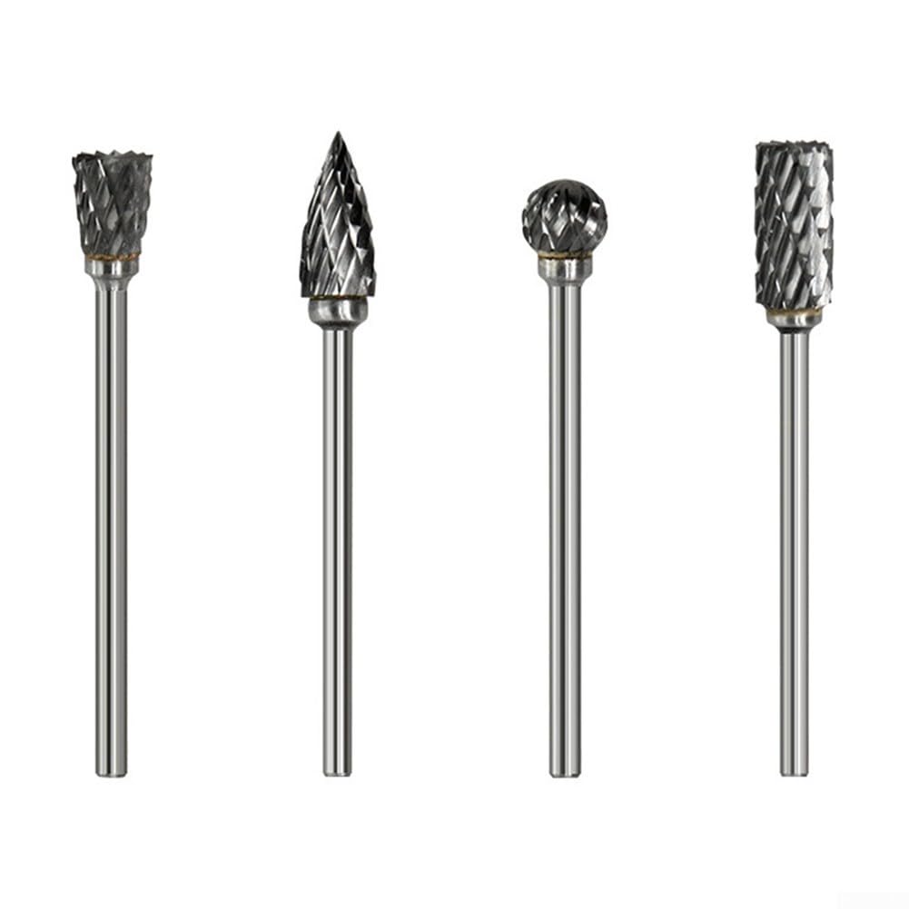 Punta per trapano rotante con gambo da 2,35 mm per rettifica e fresatura di metalli, compatibile con utensili rotanti, pezzo unico per intaglio di precisione su metallo, plastica, pietra, legno (B)