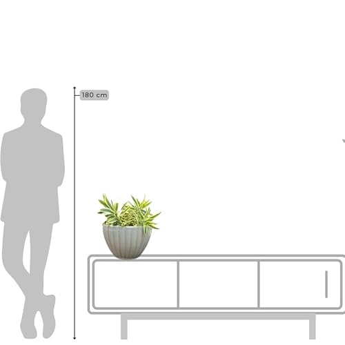 VASOS POLIETILENO BACIA GREGA DECORATIVO P/PLANTAS/JARDINS/ESCRITÓRIOS LUXO (BEGE)