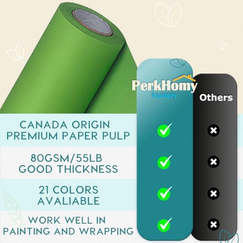 PerkHomy Rolo de papel kraft verde médio 91,4 cm x 4,6 cm (150') para embrulho de buquê de flores,