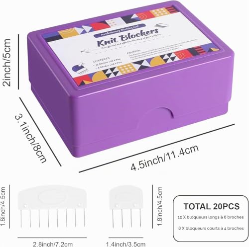 Knit Blockers Box, Aiguilles à Peigne, Bloqueurs de Tricot, Tricot Bloqueurs Kit, Tapis de Tension Crochet Accessoires, Peignes de Blocage de Tricot Aiguilles de Tension – vue 2