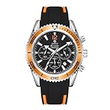 OMECO 吸いmaster メンズ腕時計 男性用 クロノグラフ クォーツ時計 防水 誕生日 プレゼント おもしろ ゴルフ コンペ ビンゴ 忘年会 二次会 ハロウィン 景品 (オレンジ)