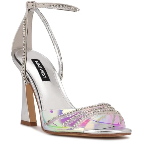 Nine West Womens KLASS3 Comfort Insole Pumps Silver 6.5 Medium (B,M)