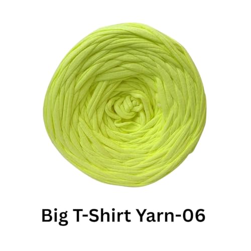Image of VCR Parrot Green Big T-Shirt Yarn, 100 Meters Length, Recycled & Fashionable Craft Yarn, Pack of 1, Suitable for Crochet, Knitting & DIY Bags, Baskets, Cushions & Home Decor Projects