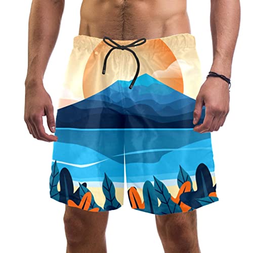 Maillots de Bain pour Hommes HadHfun : Short Imprimé Montagne Japonaise