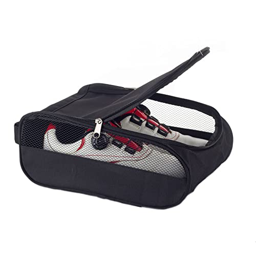 CENPEK Bolsa de Zapatos de Golf, de Zapatos de Golf para Hombres/Mujeres al Aire Libre con Cremallera Bolsas de Transporte con ventilación de Zapatos Deportivos Bolsa de Zapatos de Viaje (Negro) Cover