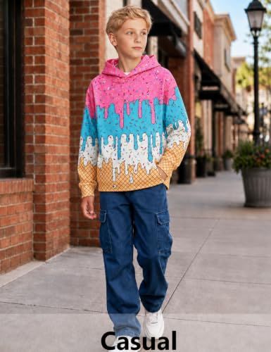 Move Dance Boys Baseball Hoodies Ice Cream Size 7-8 Pullover Sweatshirts - image 3