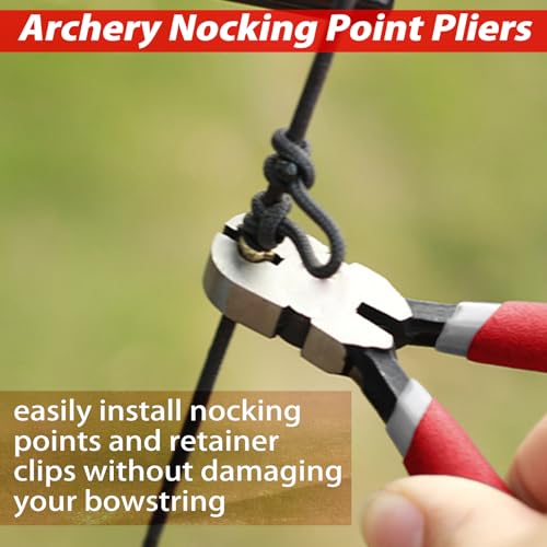 SPEEDWOX Archery Nocking Point Pliers Nocking Pliers D Loop String Clamp Precision Nock Plier Bow String Nocking Points Pliers Strings Knock Set T Shape Bow Square Ruler Nocking Buckle Pliers - Image 4