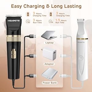 Dog hair clippers for grooming kit and dog paw trimmer for grooming low noise rechargeable cordless shaver grooming supplies for pet cats dogs black white   cucciolini doodles