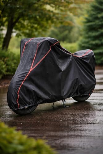 Image of Dustproof Bike Cover Compatible with TVS Raider 125 (All Models) | Heavy Duty | Dustproof, UV Resistant, Heat Protection | Elastic Bottom Grip