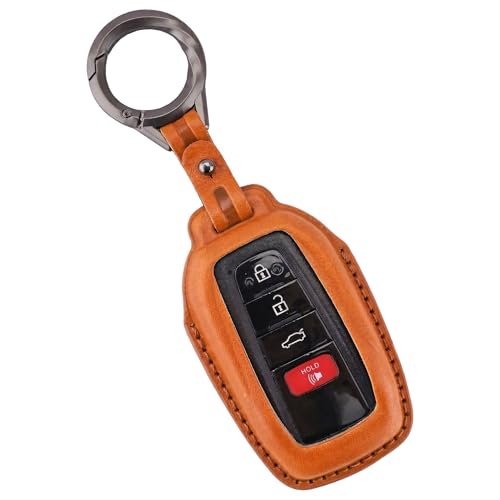 for Toyota Key Fob Cover 4 Buttons Leather Key Case Holder Keychain