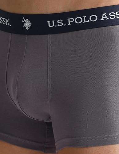 Image of U.S. Polo ASSN. Mens OET08 Elastic Waistband Ribbed Underwear Trunks - Pack of 3