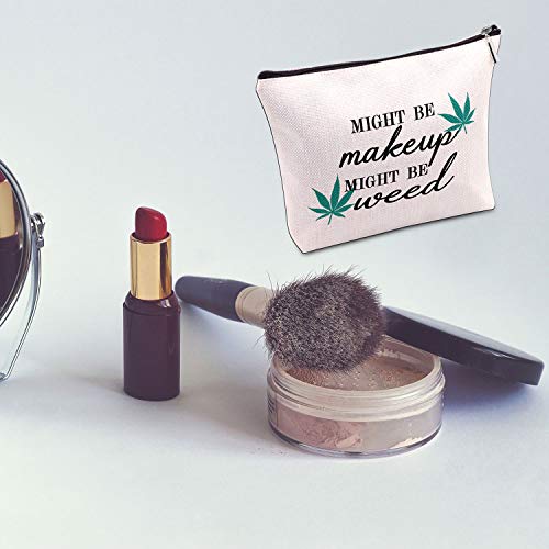 Jxgzso Funny Weed Makeup Bag With Zipper Gifts For Women Might Be Makeup Might Be Weed Cosmetic Bag Weed Gardeningguru Guru