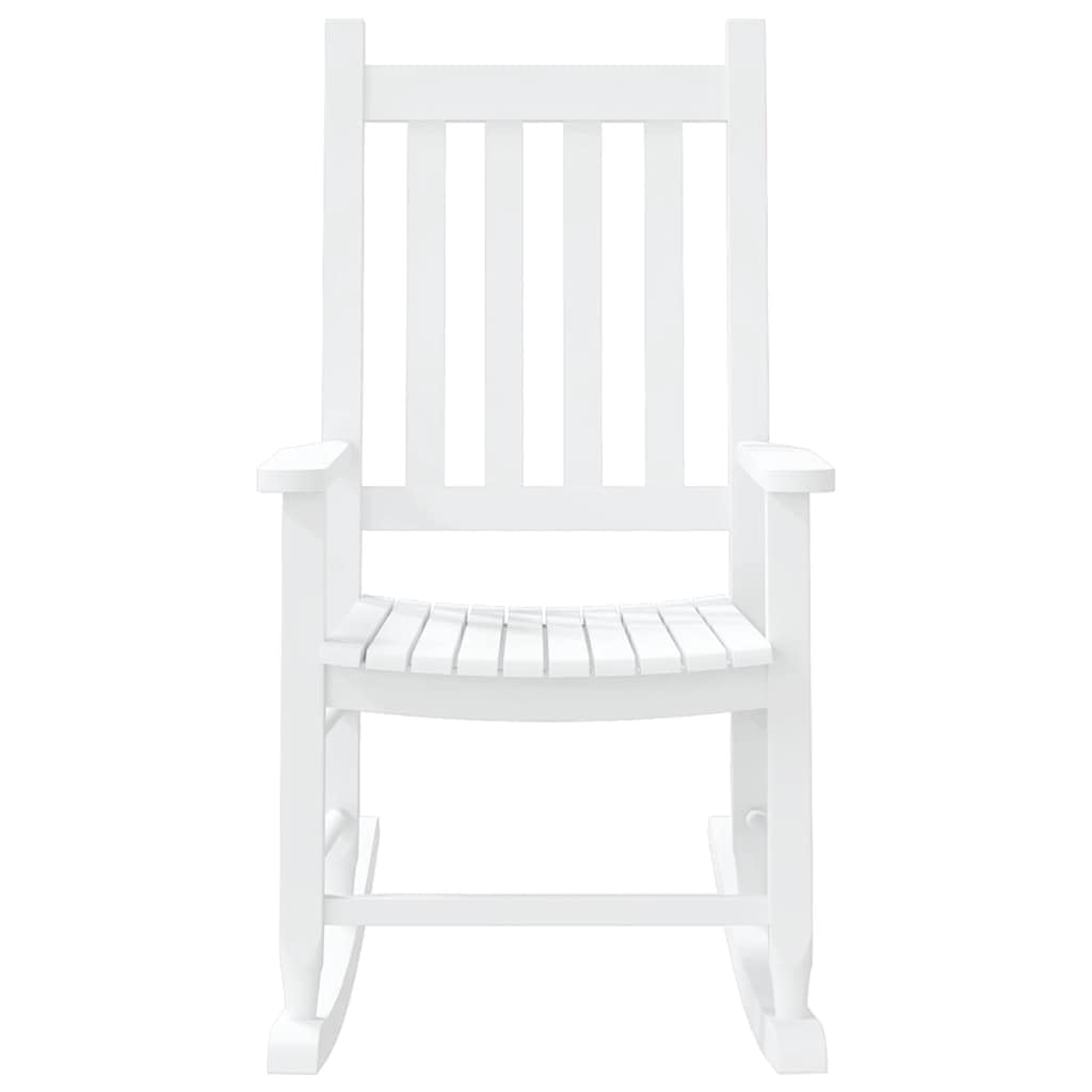 VidaXL Mecedora para Niños de Madera Maciza de Álamo Blanca - Exterior y Jardín - Pequeña
