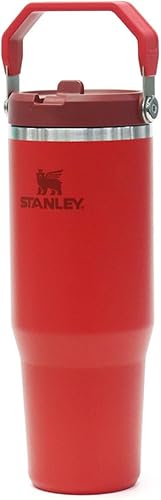 Stanley Ice Flow Flip Straw 2.0 Chili Red Vaso al vacío, botella de agua de 0.88 L, aislamiento frío, botella de acero inoxidable, botella de agua,