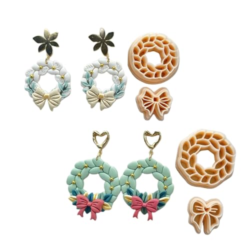 Juego De 4 Cortadores De Orejas De Arcilla Para Hornear En Horno Reciclables Herramientas Artesanales Con Diseños Florales Para Artesanos De Joyería Pequeños Moldes De Arcilla Para Pendientes