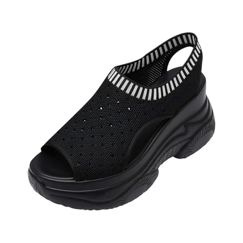 Sandalias de plataforma deportiva con correa elástica y suela ligera para caminar sin esfuerzo