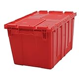 Retail Resource FP182-DTMQ-RED Red Storage Totes with Hinged Lids