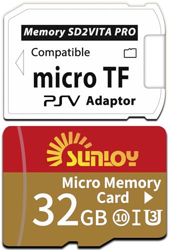 SD2Vita 6.0 PS Vita メモリーカードアダプター 32GB Micro SDカード付き 高速microSDHC UHS-I フラッシュメモリーカード PSV Micro SDカードアダプター付き PSV 1000/2000 PSTV FW
