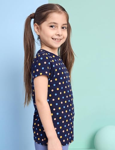 Image of Amazon Brand - Symbol Girls 100% Cotton Graphic Printed Half Sleeves T-Shirt | Age 2-14 Years (Combo Pack of 3 and 5)