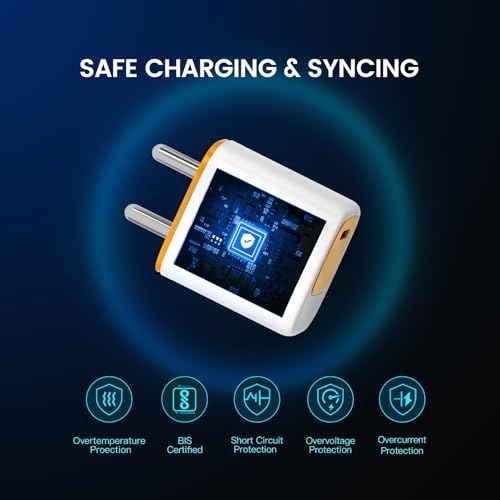 Image of DeperAI 20W Type C Mobile Charger, MFi Certified, Fast Charging Compatible for iPhone 14 /13 /12 /11 /X /8 & Other Type C Devices, PD Charger, USB C Port, Power Delivery Compatible Adapter (Orange&White)