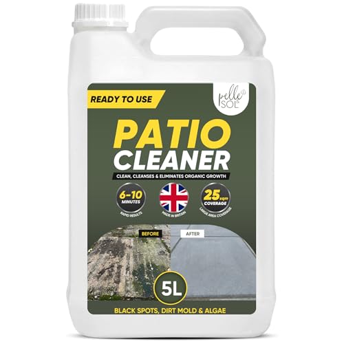 Pelle & Sol 5L Outdoor Patio Cleaner - Deep Cleaning Moss Remover & Decking Cleaner for Patio Driveway Path Concrete Block Paving for Slip-Resistant Outdoor Surfaces