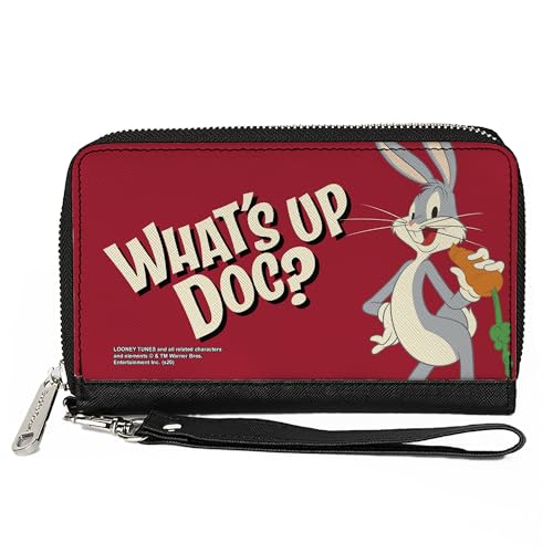 Buckle-Down Women's PU Zip Around Wallet Rectangle-Bugs Bunny, 7.5