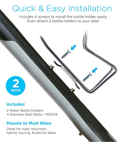 image for Aduro Sport Aduro Bike Water Bottle Holder Aluminum Cage, [2X Pack] Bi