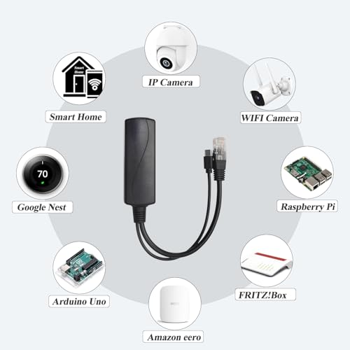 Image of 2.5G PoE Splitter 36W 12V /3A, PoE to Type-C 12V /3A Output, 2.5Gbps Ethernet Comply IEEE802.3bt, Plug and Play(TYPEC5712BG) (Pack of 2)
