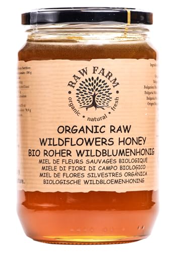 Raw Farm - Organic Raw Wildflowers Honey 900 g Single Sourced Pure and Natural Directly from the RAW FARM Beekeepers