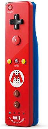 Nintendo Wireless Motion Sensor Wii Remote MotionPlus Mario Edition - for Nintendo Wii and Wii U, Red (Renewed)